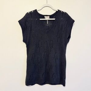 CHRISTIAN DIOR KNIT SHORT SLEEVE TOP SIZE MEDIUM SWEATER TOP WOMENS